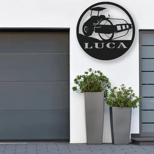 Miniatura 62 de Letrero de metal personalizado con nombre de camión, semirremolque, arte de pared para valla de garaje, patio, decoración al aire libre, letrero
