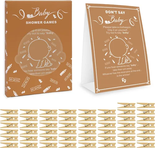 Miniatura 8 de Juego Don't Say It, suministros de juegos de ducha de género neutro para niños y niñas, no necesita preparación, juegos de fiesta para futuros Azul