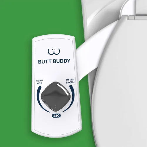 Miniatura 3 de BUTT BUDDY Duo - Accesorio para asiento de inodoro de bidé y rociador de agua dulce