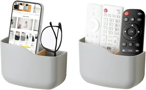 Miniatura 11 de SUNFICON Soporte remoto de montaje en pared, ventilador de TV, soporte de control remoto, organizador de pared, soporte de teléfono para oficina