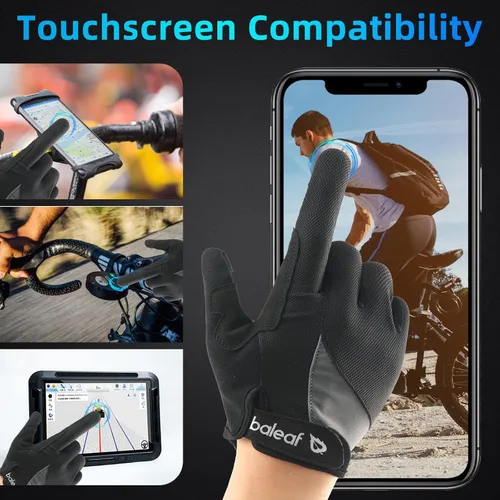 Miniatura 2 de BALEAF Guantes térmicos de ciclismo para hombres y mujeres, acolchados que absorben los golpes, guantes de ciclismo de montaña para dedos completos