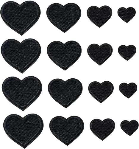 Miniatura 9 de 24 parches para planchar con corazón azul, parches bordados con corazón para ropa, chaquetas, sombreros, mochilas, jeans