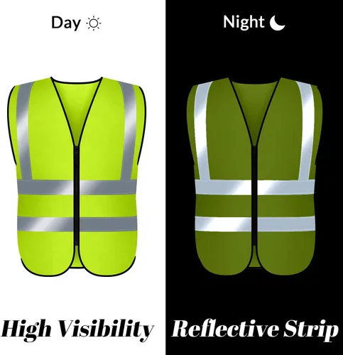 Miniatura 2 de BeautyWill Chaleco de seguridad personalizado Logo Clase 2 Chaleco reflectante de alta visibilidad con bolsillos Ropa de trabajo de construcción