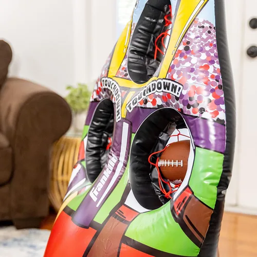 Miniatura 15 de Franklin Sports Juego de lanzamiento de objetivos de fútbol para niños, juguete inflable de tiro con mini pelotas de fútbol suaves - Divertido juego