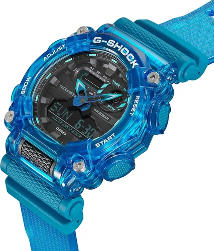 Miniatura 5 de G-Shock GA900SKL-2A Sound Waves Skeleton Series Reloj, verde azulado, Azul, Moderno