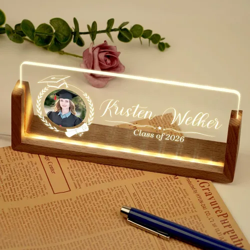 Miniatura 9 de Placa de nombre de escritorio personalizada, placa de identificación acrílica personalizada para escritorio, regalos de graduación para la clase