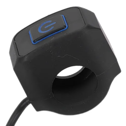 Miniatura 7 de Yctze Interruptor de manillar de motocicleta de 0.866 in, botón de control universal para faros delanteros (metal ABS) (azul)