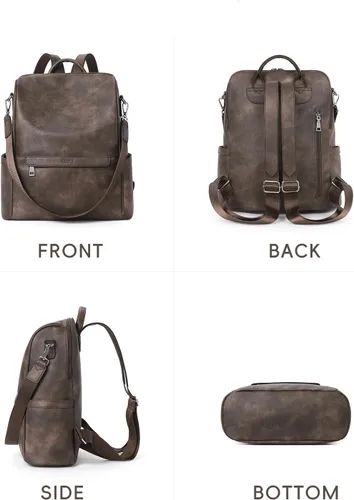 Miniatura 6 de CLUCI Mochila Bolso para Mujeres de Cuero PU Antirrobo Grande de Diseñador de Moda Bolsa de Viaje Bolsos de Hombro para Damas Purse, Fashion