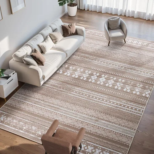 Miniatura 12 de Alfombras de 6 x 9, alfombras grandes lavables con flores estilo boho, alfombra de pelo bajo antideslizante y ultradelgada, alfombra para puerta