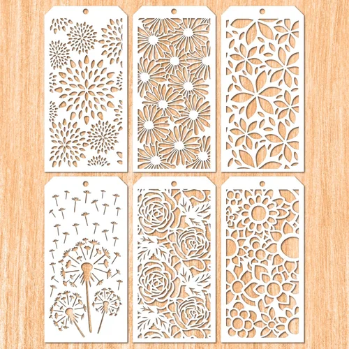 Miniatura 10 de 6 plantillas decorativas para bricolaje, plantillas geométricas reutilizables para pintura, plantillas de dibujo artístico, plantillas de cara