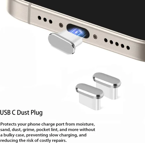 Miniatura 3 de Enchufe antipolvo USB C, cubierta de puerto USB C, cubierta de enchufe USB C con protector de altavoz, cubierta antipolvo compatible con iPhone 17