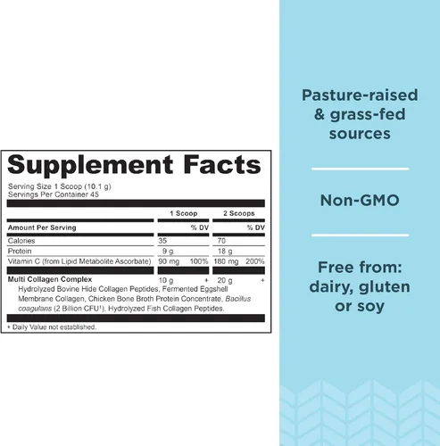Miniatura 3 de Ancient Nutrition Polvo orgánico SuperGreens, 25 porciones + polvo de proteína de colágeno múltiple, sin sabor, 45 porciones