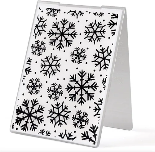 Miniatura 4 de Carpetas de plástico de Navidad en relieve, hojas de copo de nieve, plantilla de ciervo para álbumes de recortes, plantilla de papel