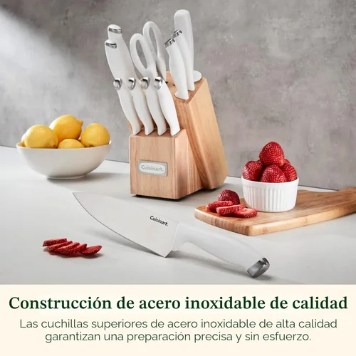 Miniatura 3 de Cuisinart C77SSW-12P - Juego de cuchillos de bloque de 12 piezas con cuchillas de acero para un corte preciso, ligero, acero inoxidable, duradero