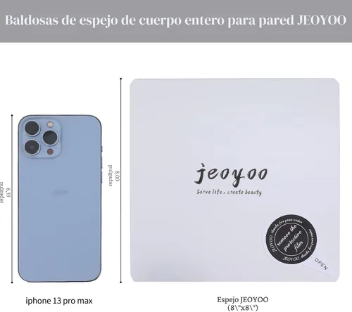 Miniatura 3 de JEOYOO Espejo de Pared de Cuerpo Entero, Espejos para Puerta, Espejo Acrílico Económico, Espejos de Gimnasio Irrompibles para Gimnasio en Casa