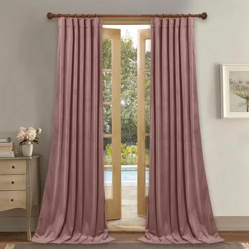 Miniatura 37 de StangH Cortinas de terciopelo súper suaves con pestaña trasera, cortinas azul marino para puerta corredera, decoración de lujo, cortinas opacas
