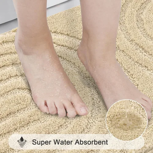Miniatura 5 de Juego de alfombras de baño HEBE de 5 piezas, tapetes de baño absorbentes y suaves para baño, juego de tapetes de baño lavables a máquina