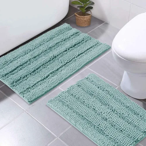 Miniatura 29 de NICETOWN Tapete negro para baño, antideslizante, suave, absorbente de agua, tapete de bajo perfil para entrada, tapete para vestíbulo, puerta