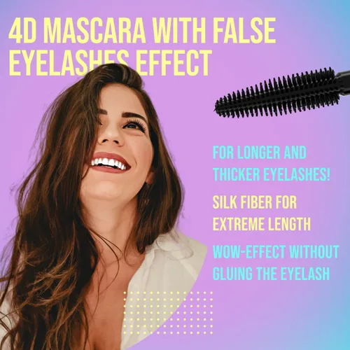Miniatura 7 de Máscara impermeable 4D - Efecto de pestañas postizas, alargamiento y volumen - Negro carbón, 0.3 fl oz