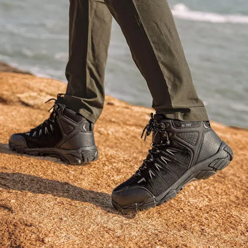 Miniatura 2 de SHULOOK Botas de senderismo impermeables para hombre, antideslizantes, ligeras, de tobillo, de media altura, transpirables, para excursionismo