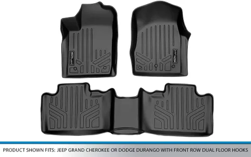 Miniatura 5 de SMARTLINER Juego de alfombrillas de 2 filas compatibles con Dodge Durango 2013-2016