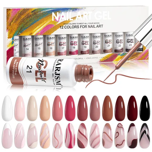 Miniatura 10 de RARJSM Juego de esmaltes de uñas de gel que cambian de color de temperatura, 12 colores que cambian el estado de ánimo, rosa, naranja, rojo, azul