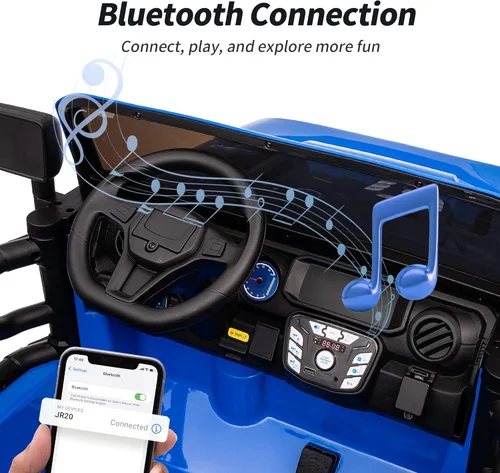 Miniatura 7 de Hikiddo - Camioneta de juguete eléctrica de 2 plazas, 12 V para niños mayores de 3 a 8 años con control remoto - Azul