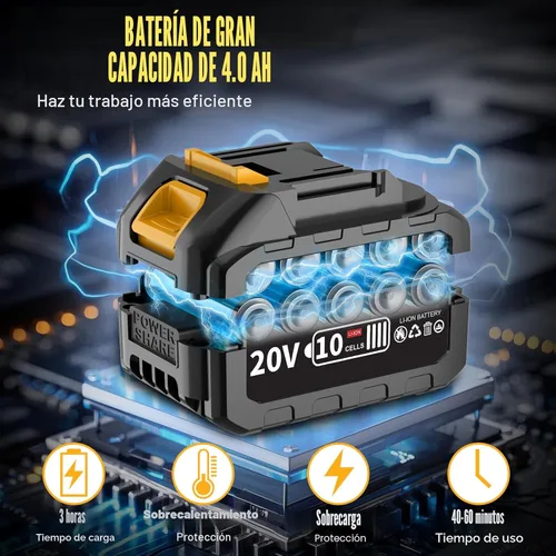 Miniatura 6 de Llave de impacto inalámbrica con batería de 4.0Ah, pistola de impacto sin escobillas de 1/2, 320 pies-libras (430 N·m) Controlador de impacto de 1