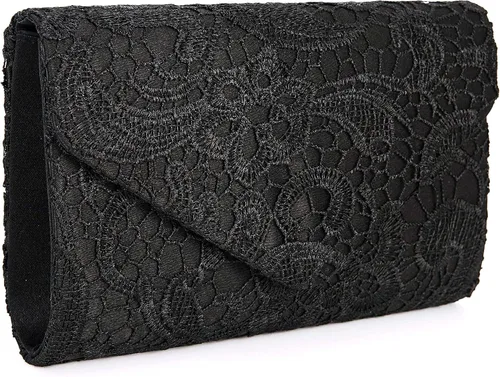 UBORSE Bolso de noche clutch de encaje tipo sobre para mujer, formal, elegante, para boda, fiesta, cóctel, bandolera y bolso de hombro