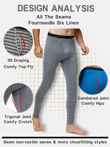 Miniatura 5 de Naturwool - Conjunto de ropa interior térmica para hombre, 100 % lana merina, capa base superior e inferior