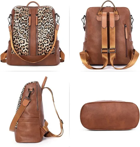 Miniatura 14 de CLUCI - Mochila de cuero para mujer, convertible, grande, para viajar, de diseñadora, moda, casual, bolso de hombro universitario