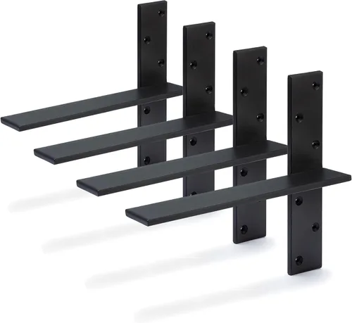 Miniatura 25 de Soporte de encimera colgante gratuito de 8 pulgadas de largo x 2.5 pulgadas de ancho, paquete de 2 soportes de estante de pared flotante oculto