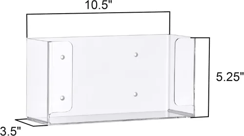 Miniatura 6 de Amazing Abby Soporte acrílico para guantera, dispensador de guantes montado en la pared, organizador flotante de guantera, tamaño pequeño