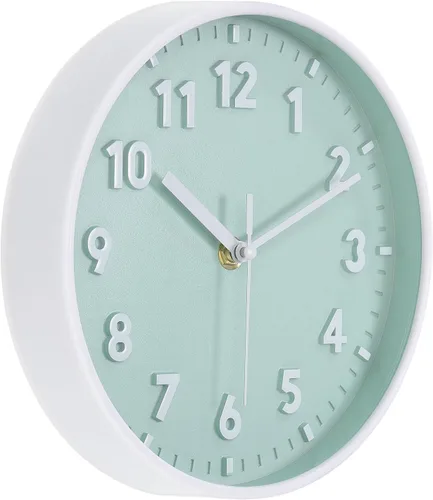 Miniatura 9 de PATIKIL Reloj de pared de 8 pulgadas, con número 3D, de cuarzo, funciona con pilas, silencioso, sin tictac, redondo, para oficina, dormitorio