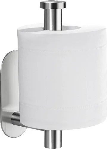 YIGII Soporte de papel higiénico autoadhesivo – Portarrollos de papel higiénico adhesivo sin taladrar para baño, acero inoxidable cepillado Plata