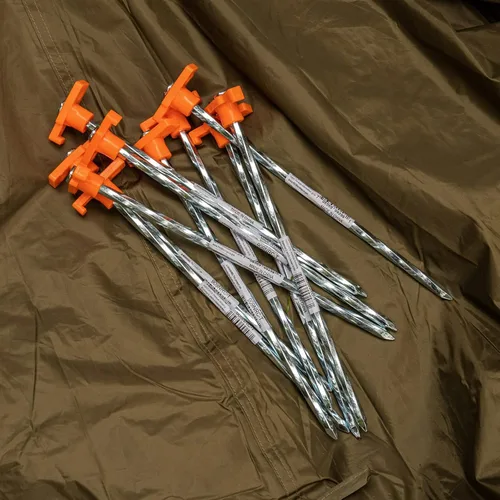 Miniatura 4 de Estacas de acero galvanizado para tienda de campaña de 10 piezas, estacas de jardín naranja