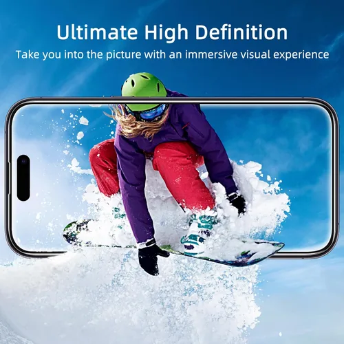 Miniatura 9 de Protector de pantalla de privacidad Ruwa para iPhone 14 Pro Max [Pack de 3] [17 cm] Película de vidrio templado para pantalla con marco