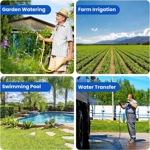 Miniatura 6 de MEDAS Bomba de sumidero portátil para piscina, estanque de jardín, eliminación de agua en el sótano con cable de alimentación de 10 pies 1HP
