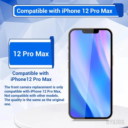 Miniatura 3 de Para iPhone 12 Pro Max Reemplazo de cámara frontal OEM 12MP nueva cara frontal parte de la cámara frontal Módulo de lente transmisor receptor de luz