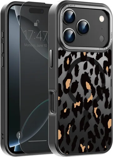 Goodon Funda para iPhone 17 Pro con protector de pantalla de privacidad, compatible con Magsafe, a prueba de golpes, translúcida mate, bonita funda