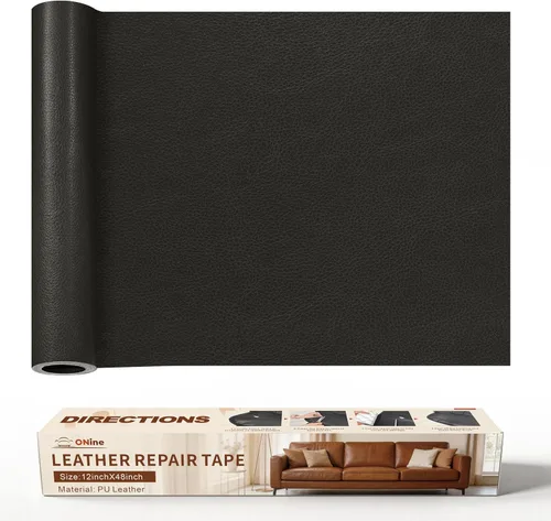 Miniatura 49 de Cinta de reparación de piel de 3 x 60 pulgadas, parche autoadhesivo de reparación de piel para sofás, muebles, asiento del conductor (color negro)