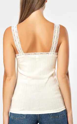 Miniatura 46 de VAVONNE Camiseta sin mangas tipo camisola para mujer, toda de algodón, aireada, suave y cómoda
