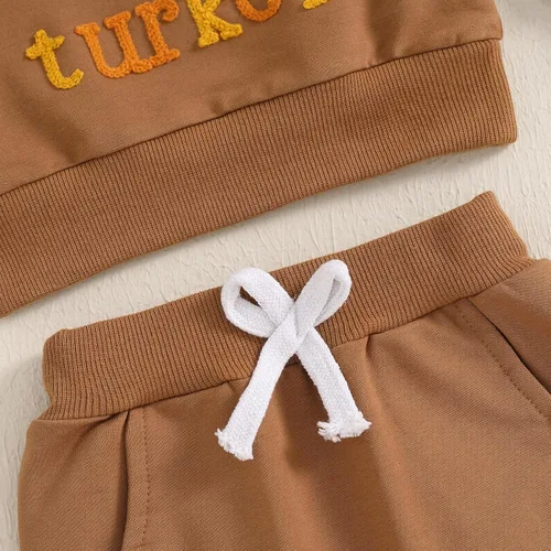 Miniatura 136 de Adobabirl Conjunto de sudadera y pantalones de Halloween para bebé, sudadera y pantalones con parche de calabaza para Halloween, otoño, ropa de bebé