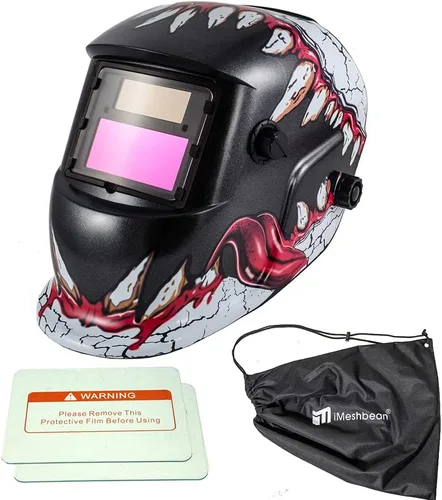 Miniatura 11 de iMeshbean Casco de soldadura de oscurecimiento automático Máscara de capucha accionada solar con lente adicional ANSI aprobado por el ANSI, diseño