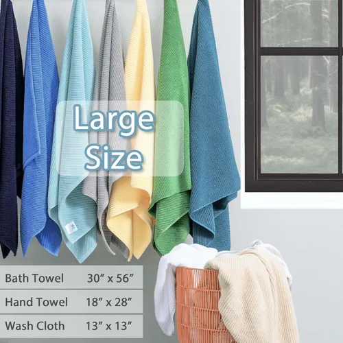 Miniatura 62 de VOOVA & MOVAS Toallas de mano blancas - 100% algodón Ligeras Gruesas Secado rápido Suaves Absorbentes, paquete de 4 piezas grandes de 18
