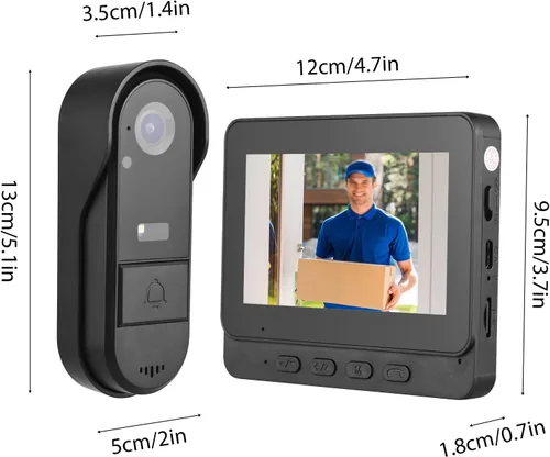 Miniatura 8 de Timbre inalámbrico con pantalla IPS de 4.3 pulgadas con cámara al aire libre IP65 impermeable 1080P timbre inalámbrico intercomunicador visión