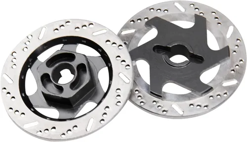 Miniatura 4 de ShareGoo - Paquete de 4 neumáticos de metal de 0.472 pulgadas para llanta hexagonal, disco de freno compatible con Traxxas Tamiya HSP HPI Redcat