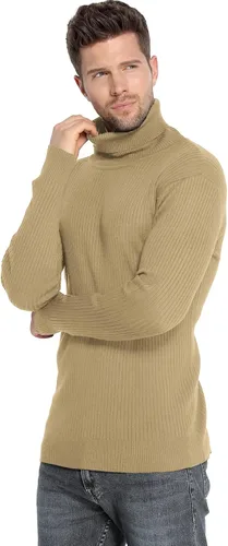 Miniatura 5 de Amussiar Suéter de cuello alto para hombre, ajustado, tejido de algodón, casual, ligero, de manga larga