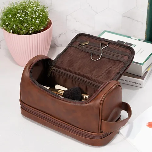 Miniatura 2 de Neceser personalizado para hombres, marido, novio, papá, kit de viaje de cuero de gran capacidad, hecho a mano, nombre personalizado, regalo único