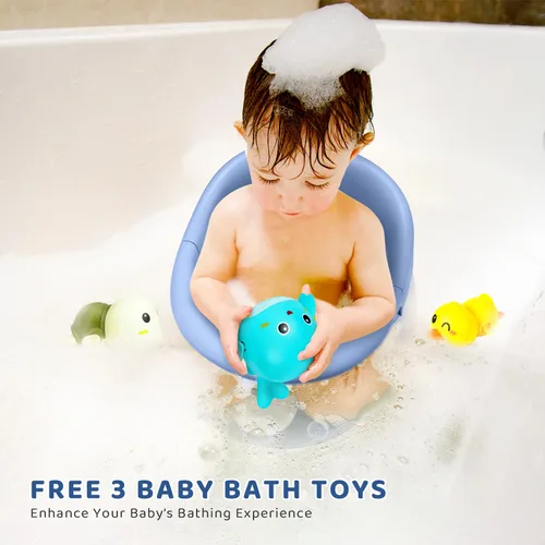 Miniatura 2 de Asiento de baño para bebé, asiento de bañera para niños pequeños de 6 a 12 a 24 meses, artículos esenciales de baño para bebés, gran regalo de ducha